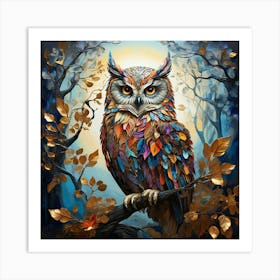 Owl In The Forest Art Print