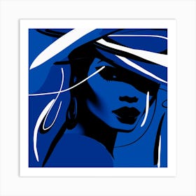 Blue Hat 2 Art Print