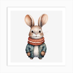 Rabbit In A Scarf 1 Art Print