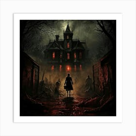 Vintage Horror Scenes Depicted Across A Chaotic Spectrum Chiaroscuro Lighting Dominates With Eerie (5) Art Print