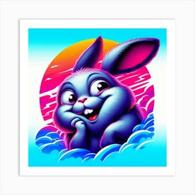 Bunny In The Clouds Art Print