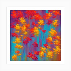 Autumn Leaves Abstract Art Art Print