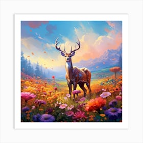 Deer In The Meadow 1 Art Print