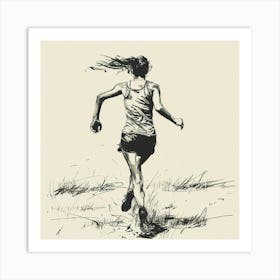 Runner In The Field Art Print