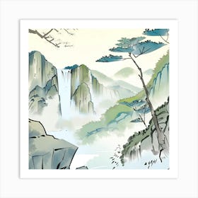 Chinese Landscape Painting ink style Art Print