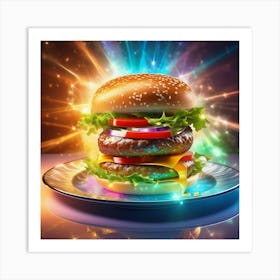 Hamburger On A Plate 76 Art Print