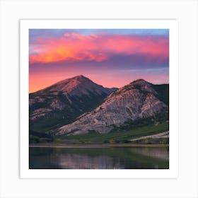 Mountain sunset Art Print