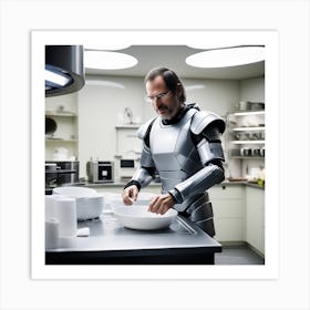 Steve Jobs In The Kitchen Art Print