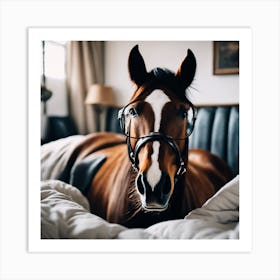 Horse In Bed Art Print