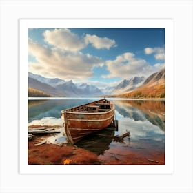 Boat On The Lake 2 Art Print