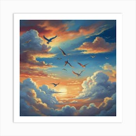 Birds In The Sky 2 Art Print