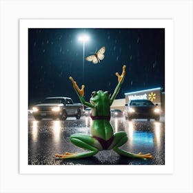 Frog Squat at Walmart Art Print