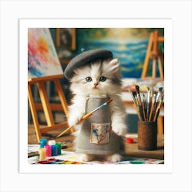 Artist Kitten 2 Art Print