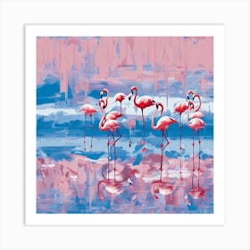 Pink Flamingos Art Print