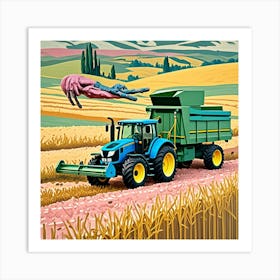 Abstract Harvesting Cubism Style Cubism Style Art Print