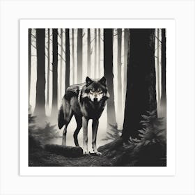 Wolf In The Woods 7 Art Print