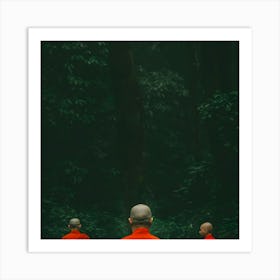 Monks In The Forest 4 Art Print