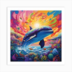 Dolphin In The Ocean Art Print