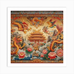 Chinese Dragon Painting Art Print