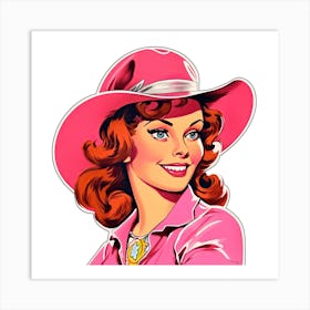 Cowgirl Portrait Face 3 Art Print