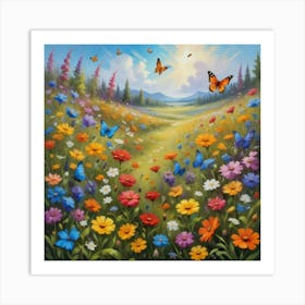 Nature Wildflowers paintings art print 1 Art Print