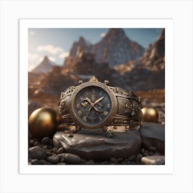 Watch On A Rock Art Print