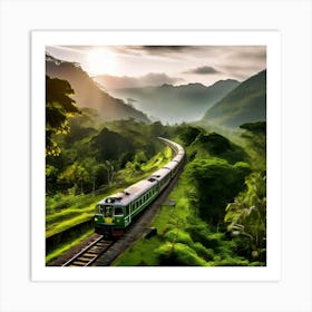 Train Landscape Transportation Mountain Travel Nature Road Railway Railroad Tree Transport (5) Art Print