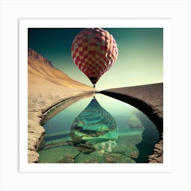 Hot Air Balloon In The Desert Art Print