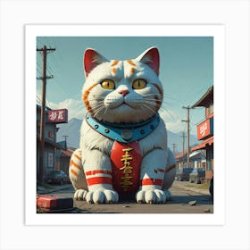 Chinese Cat Art Print