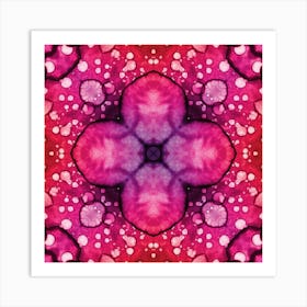 Pink Alcohol Ink Flower Pattern 4 Art Print