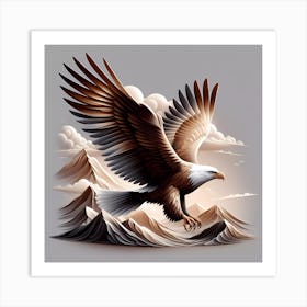 Eagle In Flight 2 Art Print