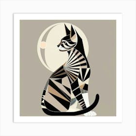 Cat In The Moonlight 11 Art Print