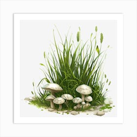 Watercolor-Spring-Grass-Clipart.9 Art Print