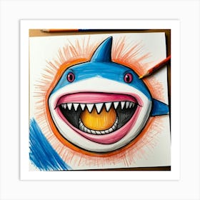 Shark Drawing 1 Art Print