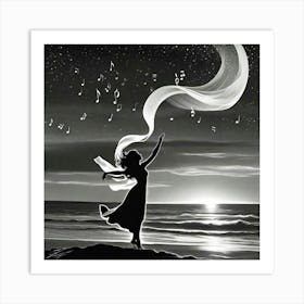 Moon And Music Art Print