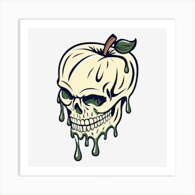 Skull With Apple Art Print