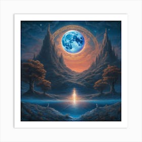 619427 Super Blue Moon Anchoring A Subtle Landscape In A Xl 1024 V1 0 Art Print