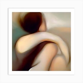 Woman's Embrace Abstract Painting of a Woman Art Print