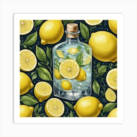 Illustrative Albedo Gin Lemons Art 0 Art Print