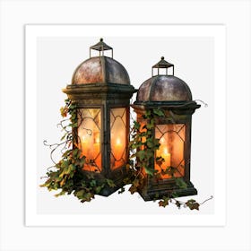 Two Lanterns Art Print