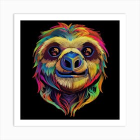 Rainbow Sloth 1 Art Print