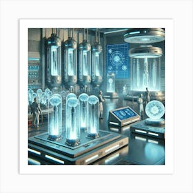 A Futuristic Science Fiction Scene Showcasing Adva Art Print