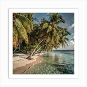 Palm Trees On The Beach Art Print