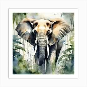 Elephant In The Jungle Art Print