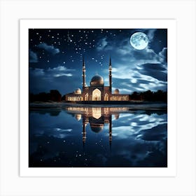 Islamic Mosque At Night 27 Art Print