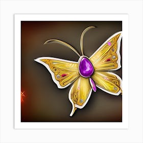 Gold Butterfly Art Print