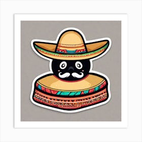 Black Mexican Hat Art Print