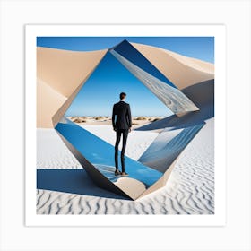 Man Standing In A Desert 11 Art Print