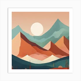 Landscape With Mountains Art Print