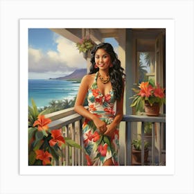 Hawaiian Girl art print 3 Art Print